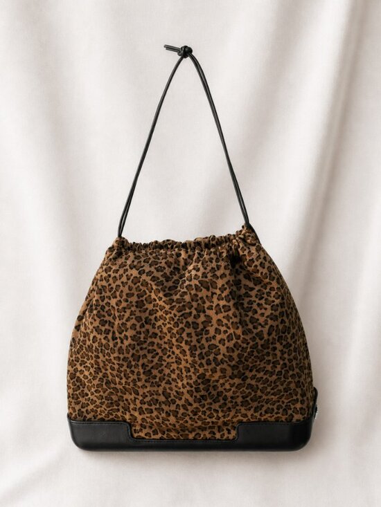 Bottega Veneta Handbags - Vintage Bottega Veneta Leopard Print Drawstring Pouch Bag Italy Rare BV